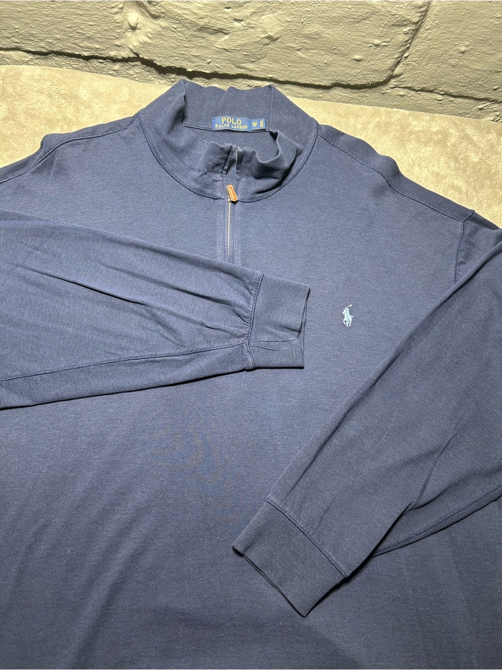 Polo by Ralph Lauren Navy Quarter-Zip Pullover with Embroidered Pony 3XB